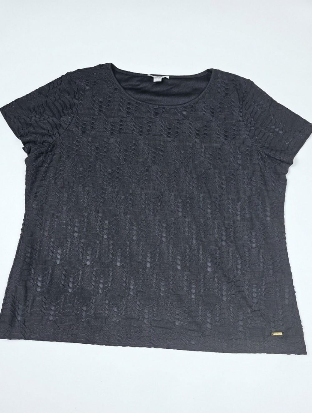 💛Calvin Klein Black Textured Short Sleeve Top Size 2XL